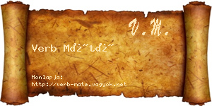 Verb Máté névjegykártya